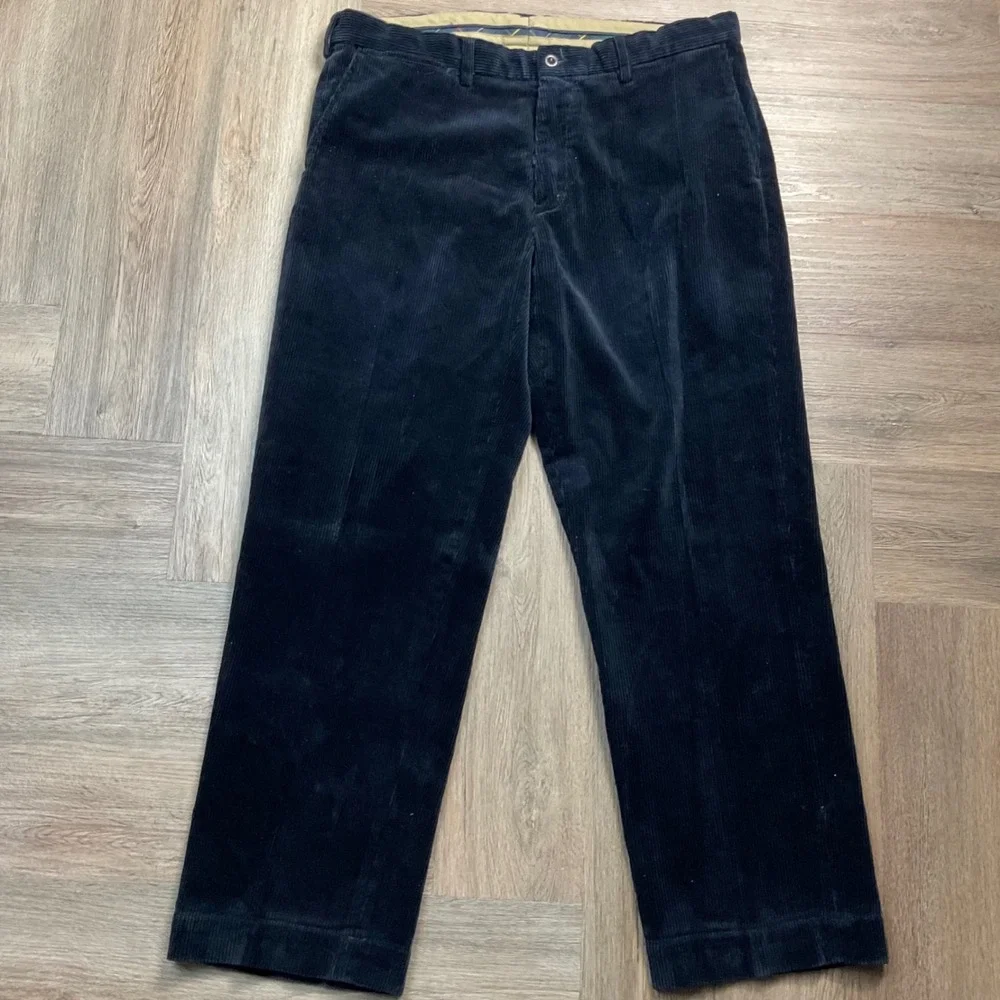 Vintage Polo Ralph Lauren‎ Preston Corduroy Pant Mens 36x29 Navy Blue Preppy